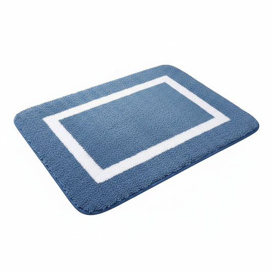 Non-Slip Bath Mat Absorbent with Border Design and Machine Washable