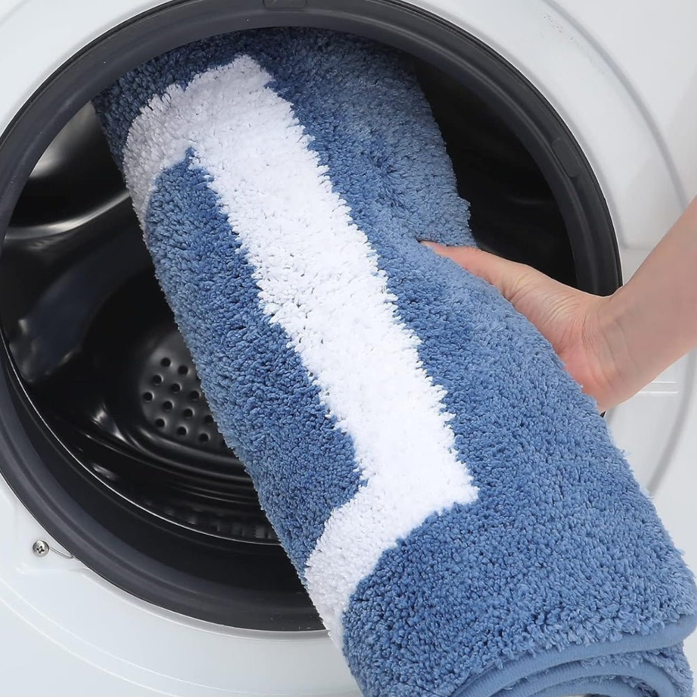 Non-Slip Bath Mat Absorbent with Border Design and Machine Washable
