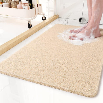 Non-Slip Shower Mat with Built-In Drain System for Shower and Bath