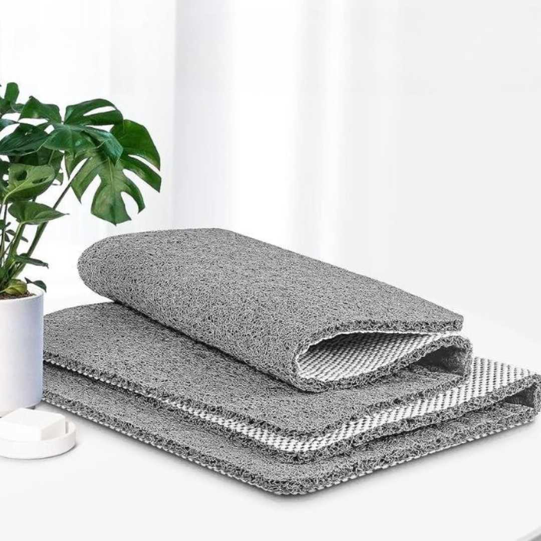 Non-Slip Shower Mat with Built-In Drain System for Shower and Bath