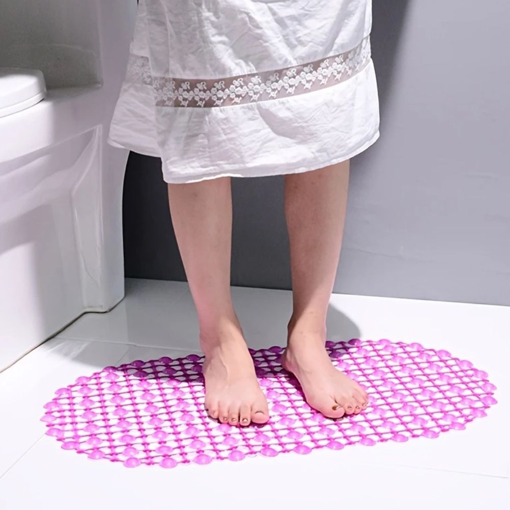Non-Slip Shower Mat with Suction Cups for Bath and Shower, Oval