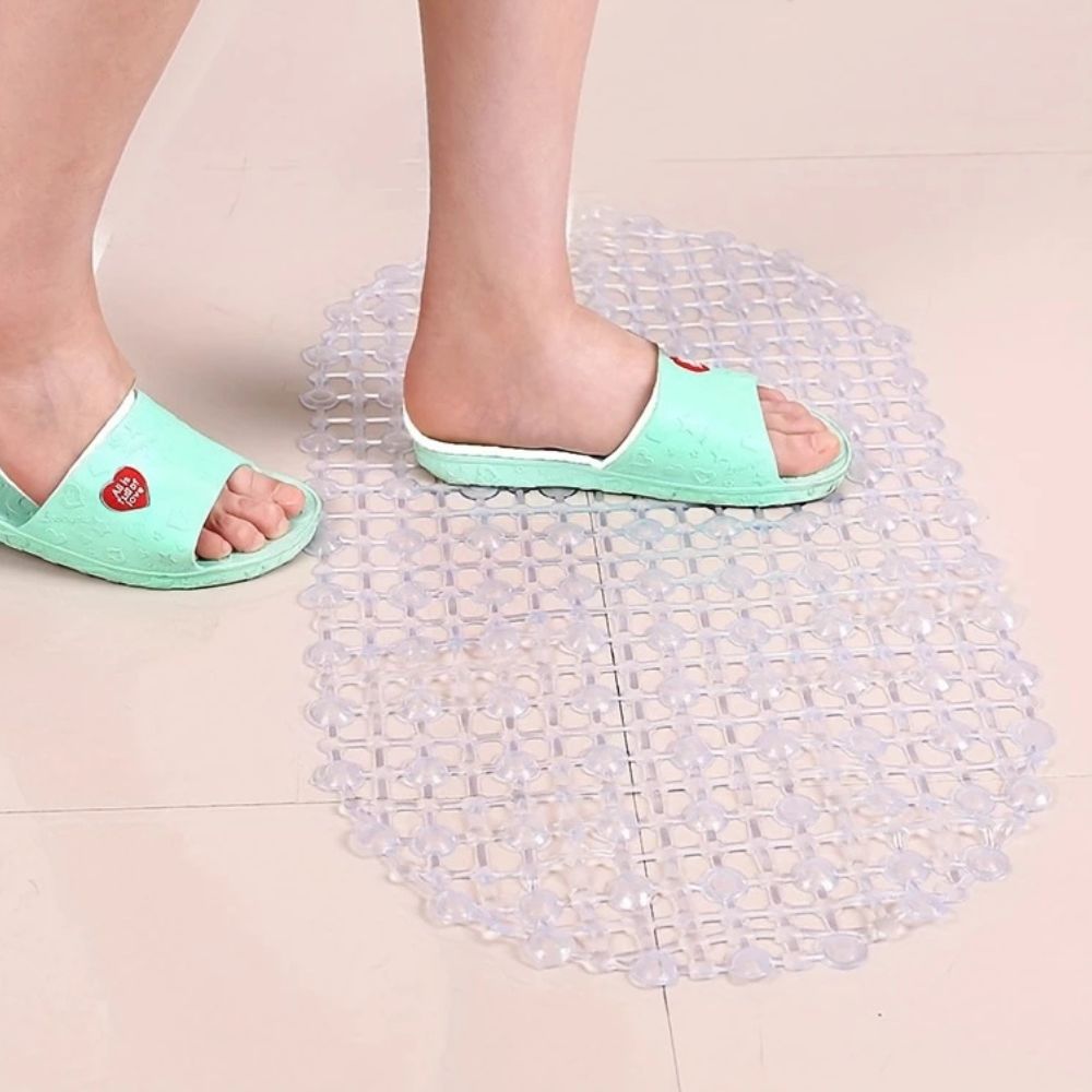Non-Slip Shower Mat with Suction Cups for Bath and Shower, Oval