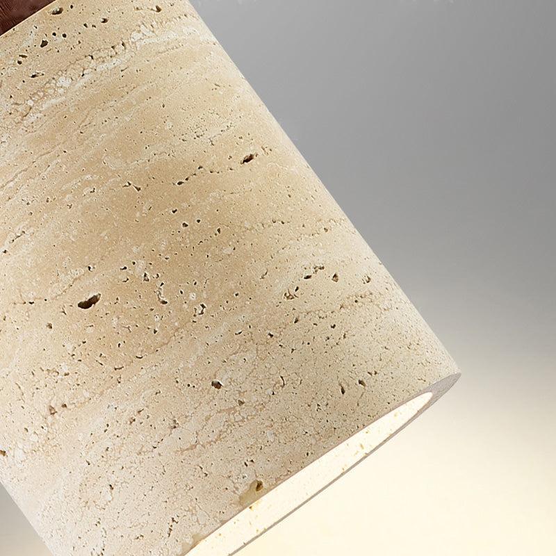 Nordic Minimalist Pendant Lamp with Travertine Shade and Cord Pendant