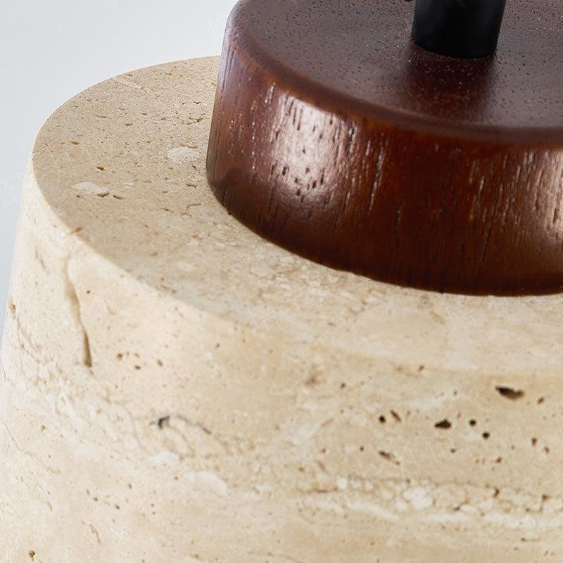 Nordic Minimalist Pendant Lamp with Travertine Shade and Cord Pendant