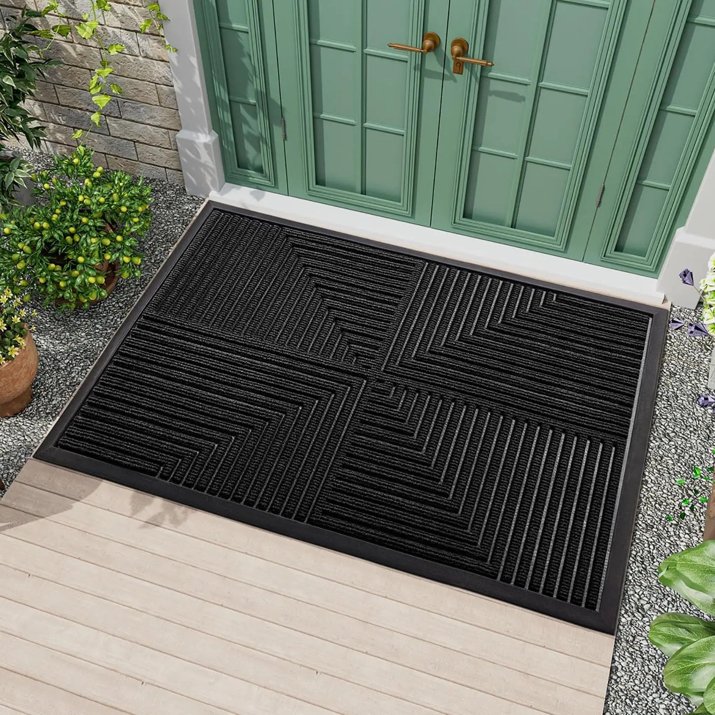 Outdoor Doormat with Anti-Slip Backing for Indoor and Outdoor Use