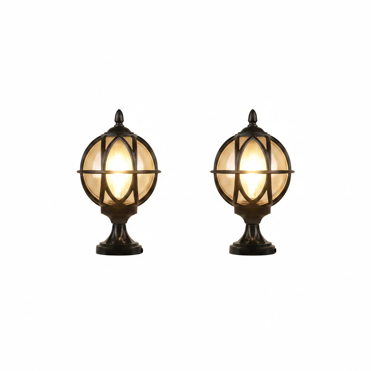 Outdoor Globe Post Cap Lamp Vintage with E27 Fitting for Fence and Gate Pillars