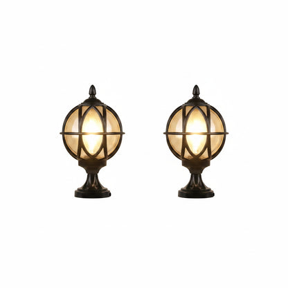 Outdoor Globe Post Cap Lamp Vintage with E27 Fitting for Fence and Gate Pillars