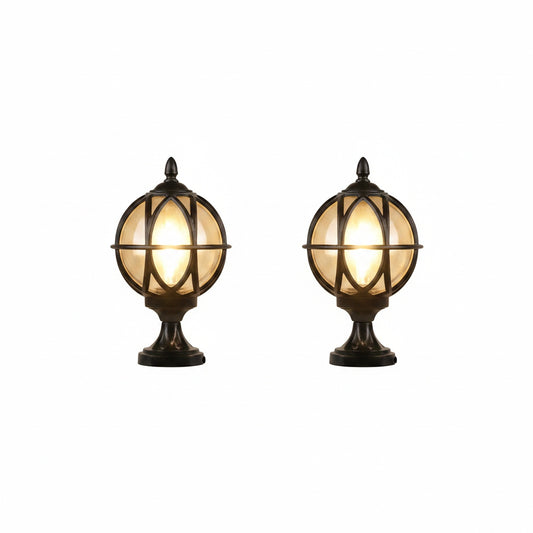Outdoor Globe Post Cap Lamp Vintage with E27 Fitting for Fence and Gate Pillars