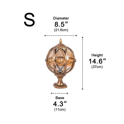 Outdoor Globe Post Cap Lamp Vintage with E27 Fitting for Fence and Gate Pillars
