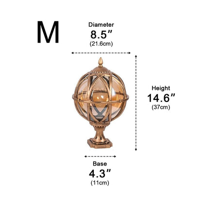 Outdoor Globe Post Cap Lamp Vintage with E27 Fitting for Fence and Gate Pillars