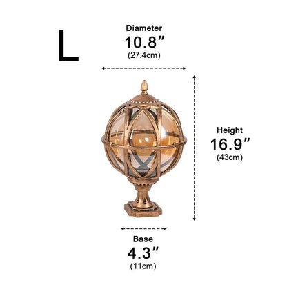 Outdoor Globe Post Cap Lamp Vintage with E27 Fitting for Fence and Gate Pillars