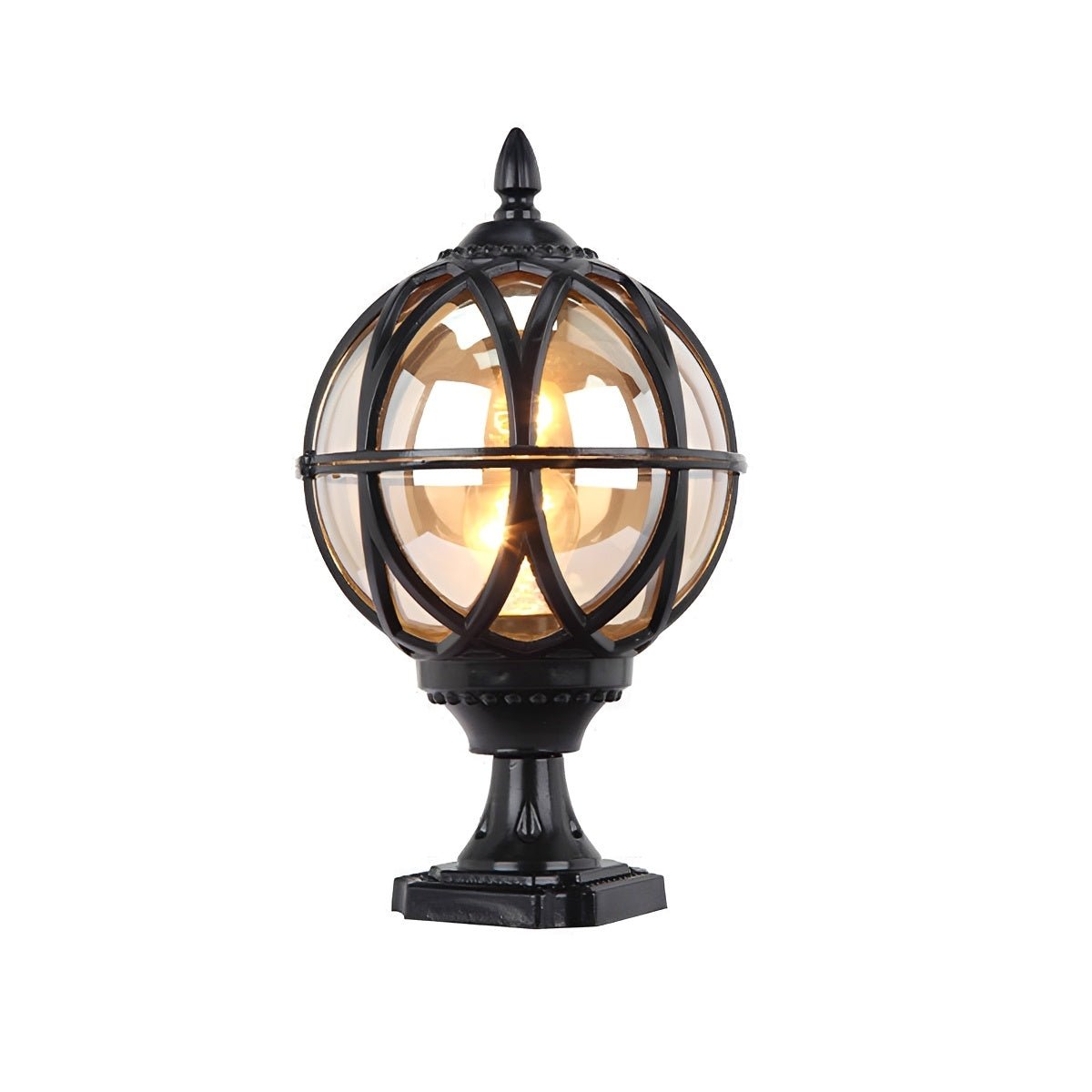 Outdoor Globe Post Cap Lamp Vintage with E27 Fitting for Fence and Gate Pillars