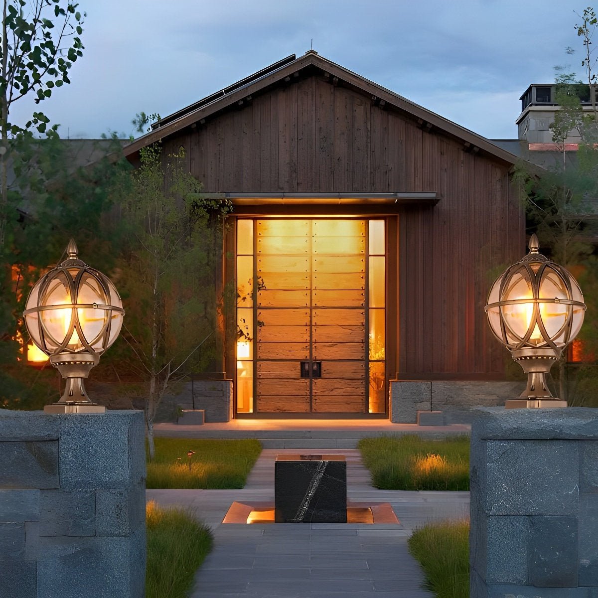 Outdoor Globe Post Cap Lamp Vintage with E27 Fitting for Fence and Gate Pillars