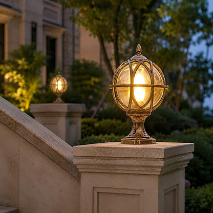 Outdoor Globe Post Cap Lamp Vintage with E27 Fitting for Fence and Gate Pillars