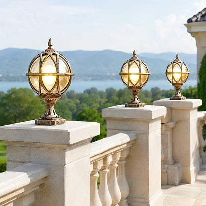 Outdoor Globe Post Cap Lamp Vintage with E27 Fitting for Fence and Gate Pillars