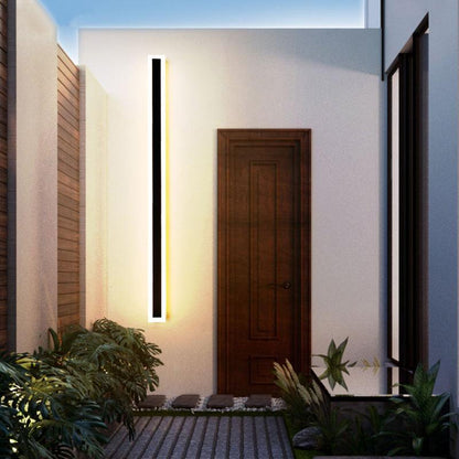 Outdoor LED Wall Lamp Minimalist Linear Strip Light with Motion Sensor Option
