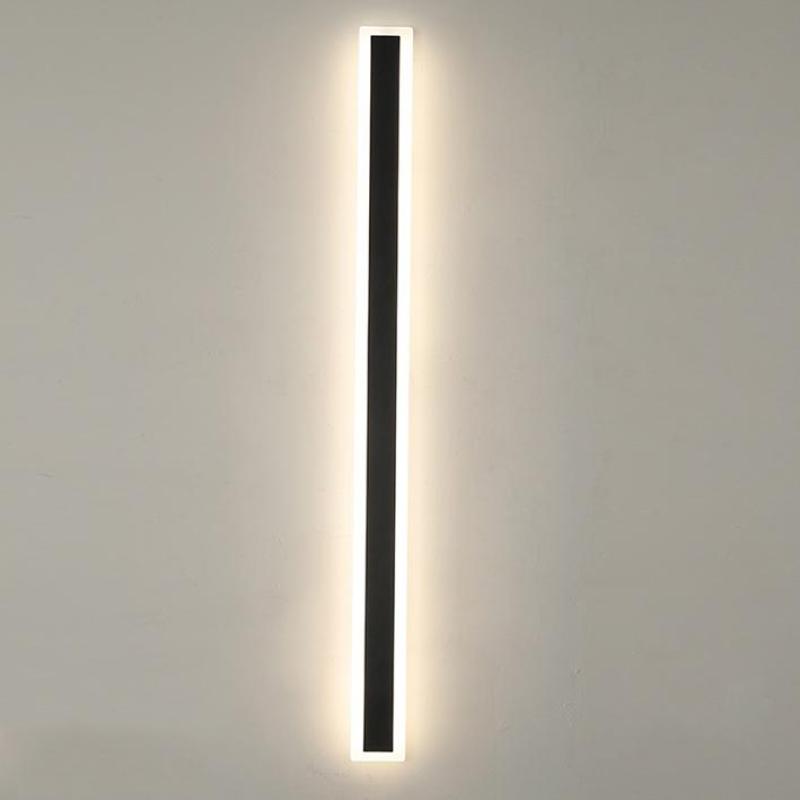 Outdoor LED Wall Lamp Minimalist Linear Strip Light with Motion Sensor Option