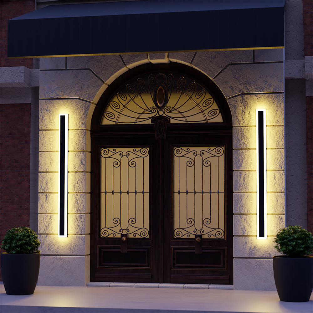 Outdoor LED Wall Lamp Minimalist Linear Strip Light with Motion Sensor Option