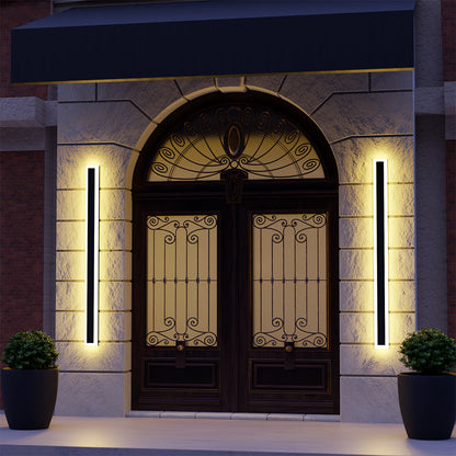 Outdoor LED Wall Lamp Minimalist Linear Strip Light with Motion Sensor Option