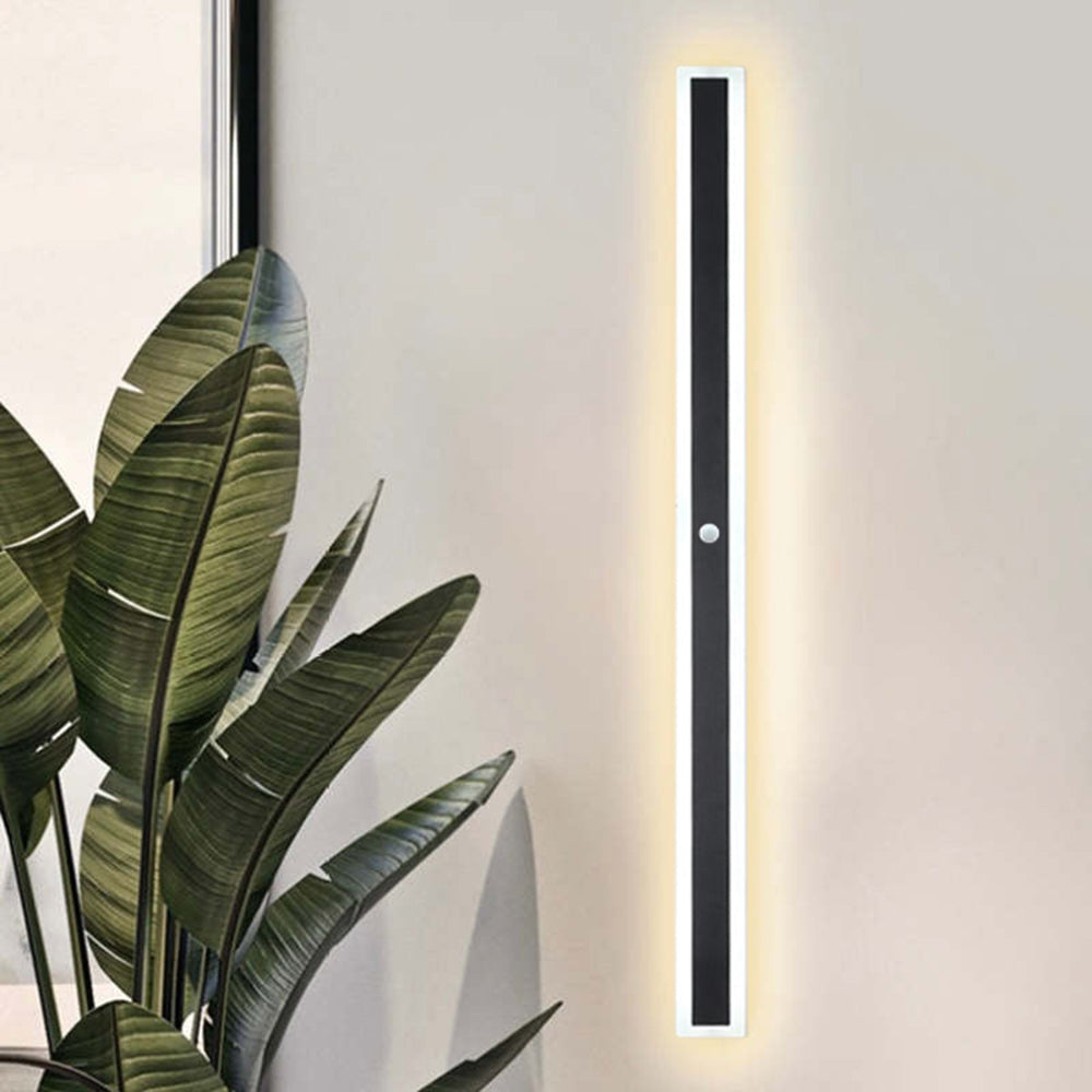 Outdoor LED Wall Lamp Minimalist Linear Strip Light with Motion Sensor Option