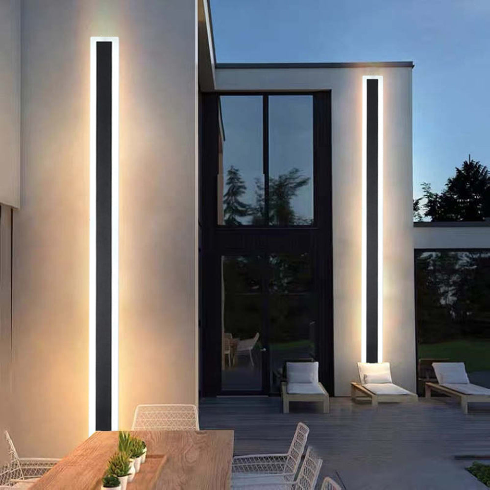 Outdoor LED Wall Lamp Minimalist Linear Strip Light with Motion Sensor Option
