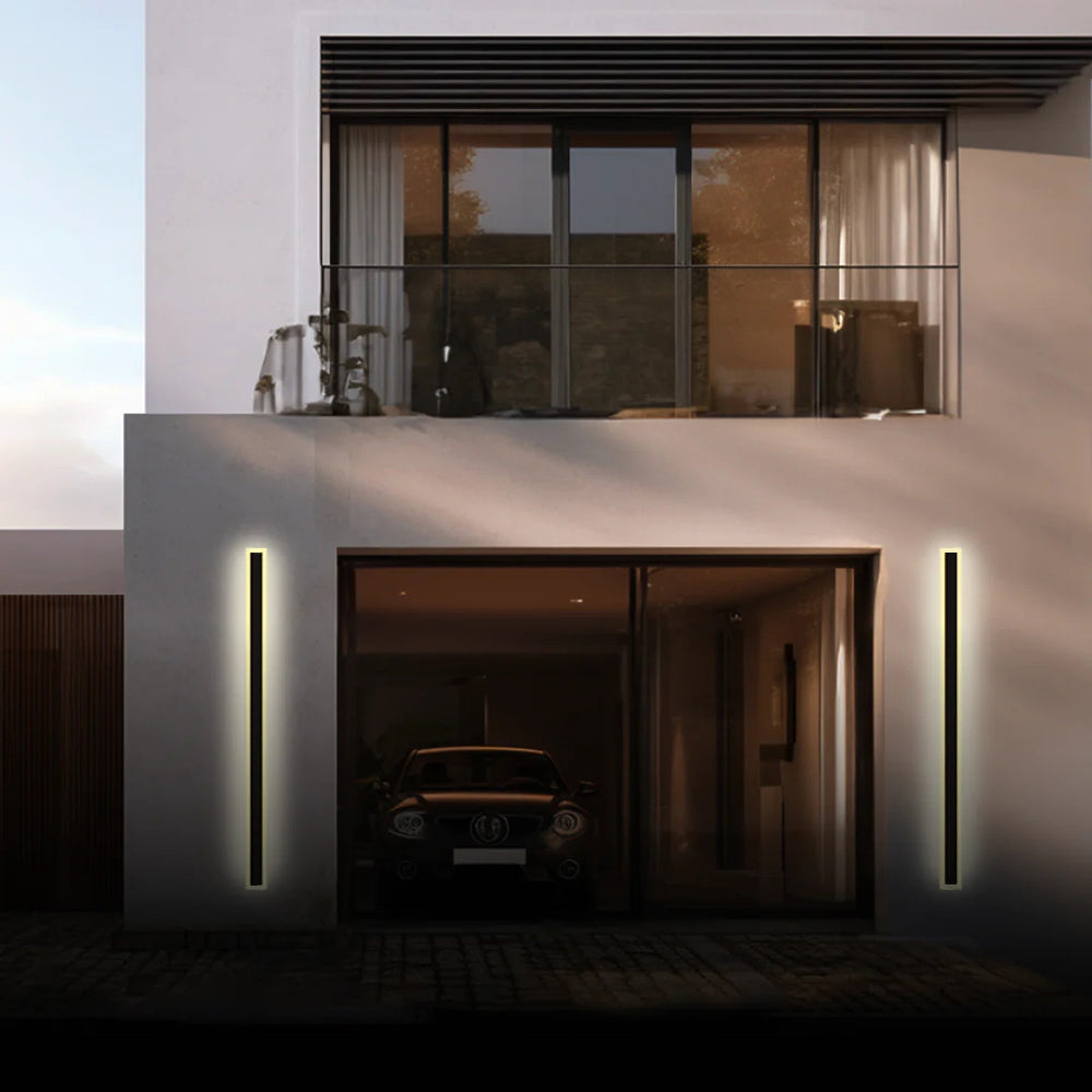 Outdoor LED Wall Lamp Minimalist Linear Strip Light with Motion Sensor Option