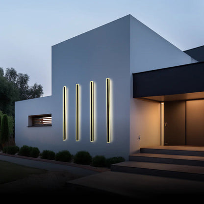 Outdoor LED Wall Lamp Minimalist Linear Strip Light with Motion Sensor Option