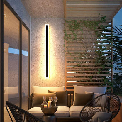 Outdoor LED Wall Lamp Minimalist Linear Strip Light with Motion Sensor Option