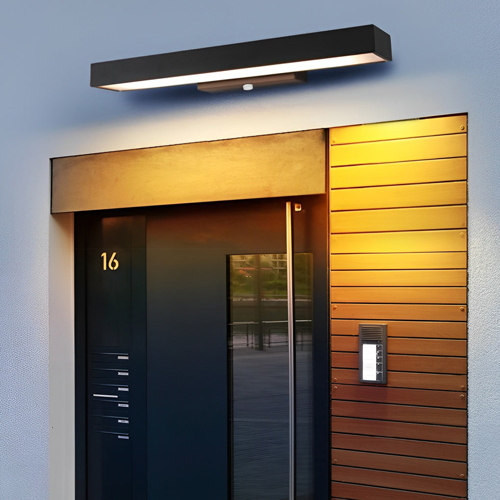 Outdoor LED Wall Lamp Modern with Motion Sensor and Rectangular Bar Design