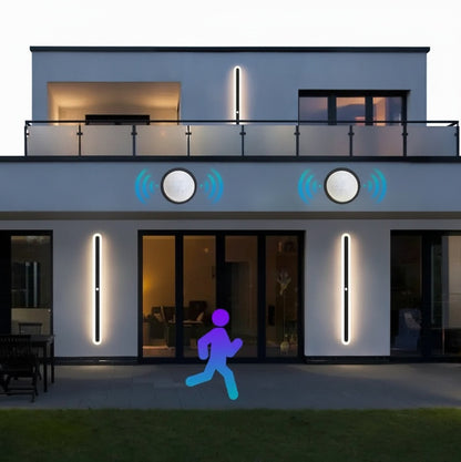 Outdoor LED Wall Light Modern with Motion Sensor and Linear Design