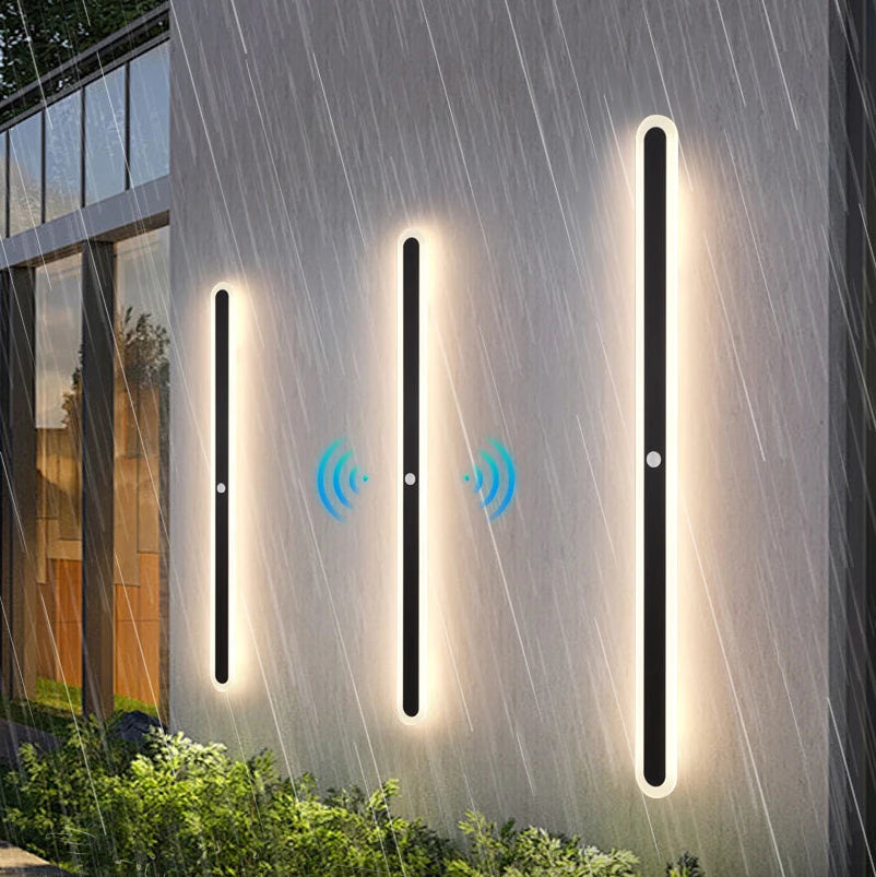 Outdoor LED Wall Light Modern with Motion Sensor and Linear Design