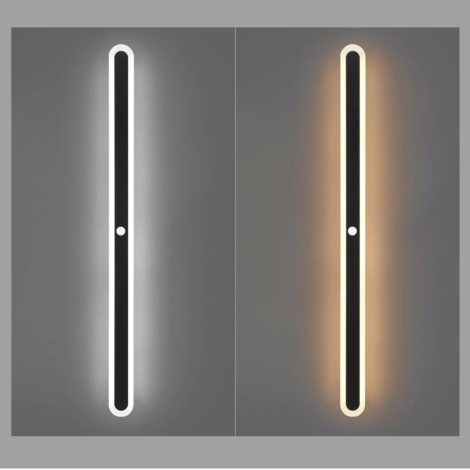 Outdoor LED Wall Light Modern with Motion Sensor and Linear Design