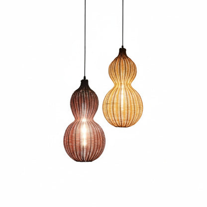 Outdoor Pendant Lamp Bohemian Woven Gourd Shape with IP65 Rating