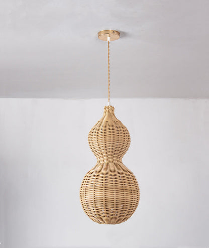Outdoor Pendant Lamp Bohemian Woven Gourd Shape with IP65 Rating