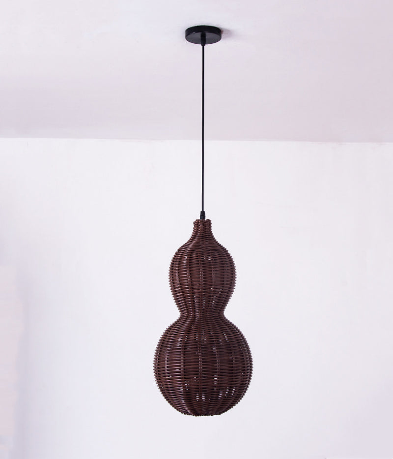 Outdoor Pendant Lamp Bohemian Woven Gourd Shape with IP65 Rating