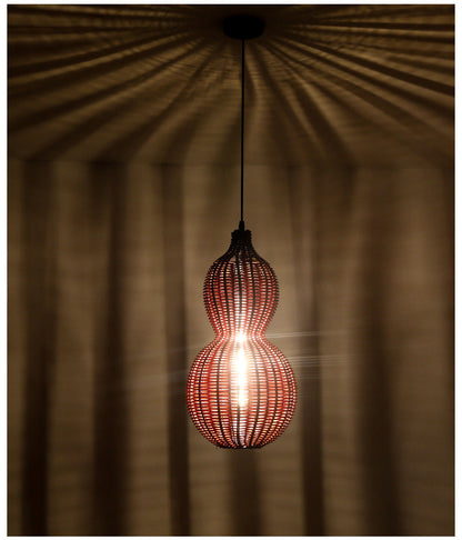 Outdoor Pendant Lamp Bohemian Woven Gourd Shape with IP65 Rating