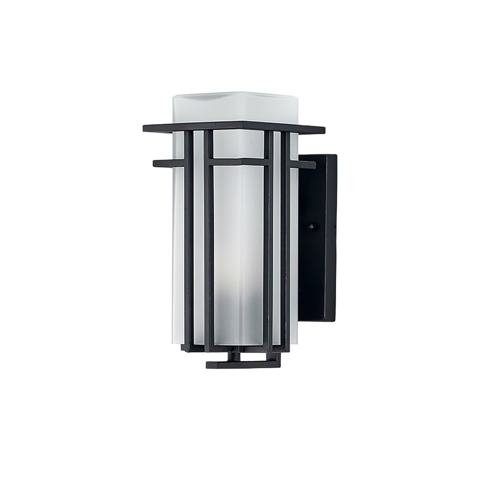 Outdoor Wall Lamp Art Deco Lantern Style with Frosted Glass Shade