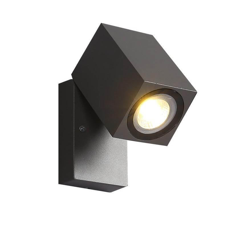 Outdoor Wall Lamp Industrial with Adjustable Cube Spotlight and Hardwired LED