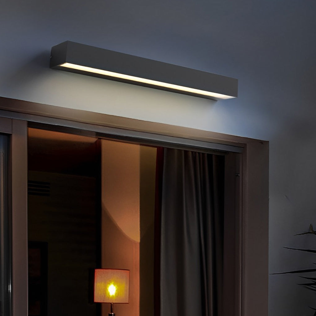 Outdoor Wall Lamp Modern Minimalist LED with Linear Light Strip for Facade and Patio