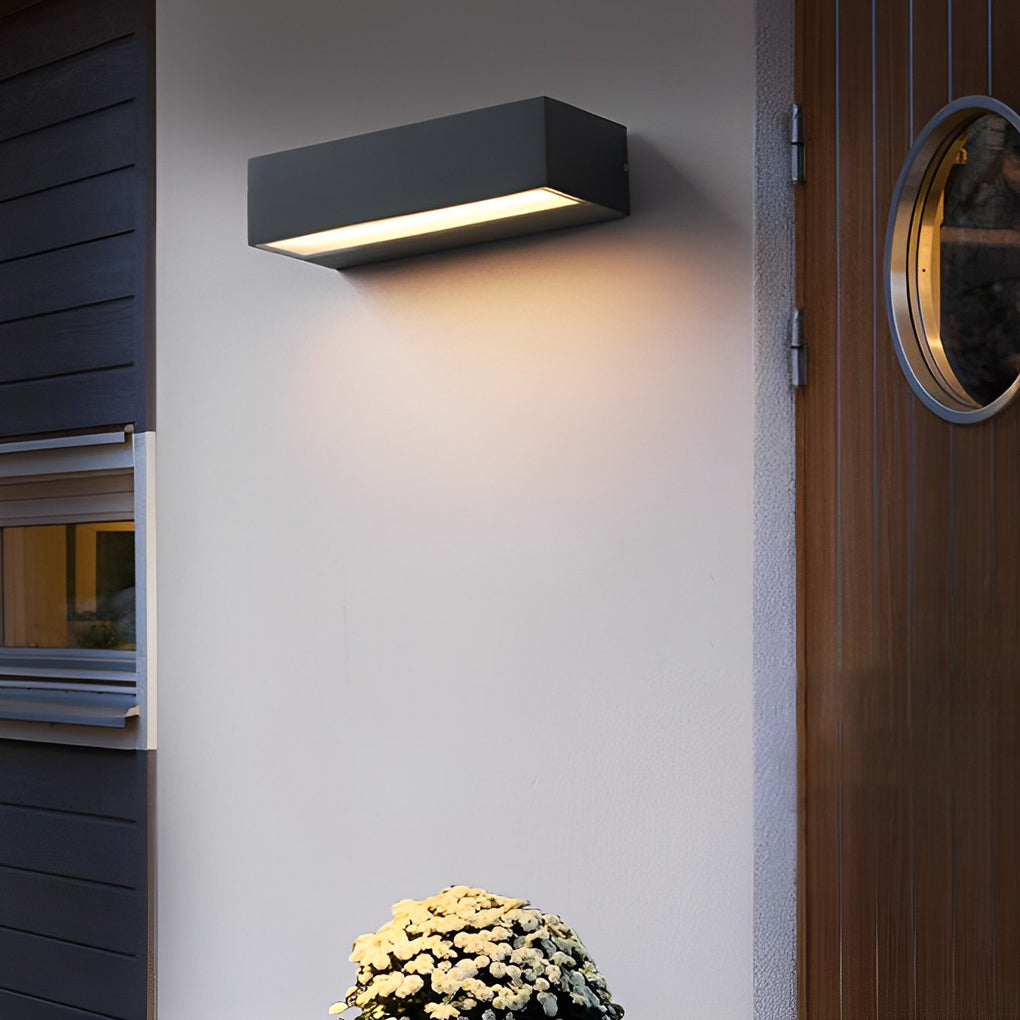Outdoor Wall Lamp Modern Minimalist LED with Linear Light Strip for Facade and Patio