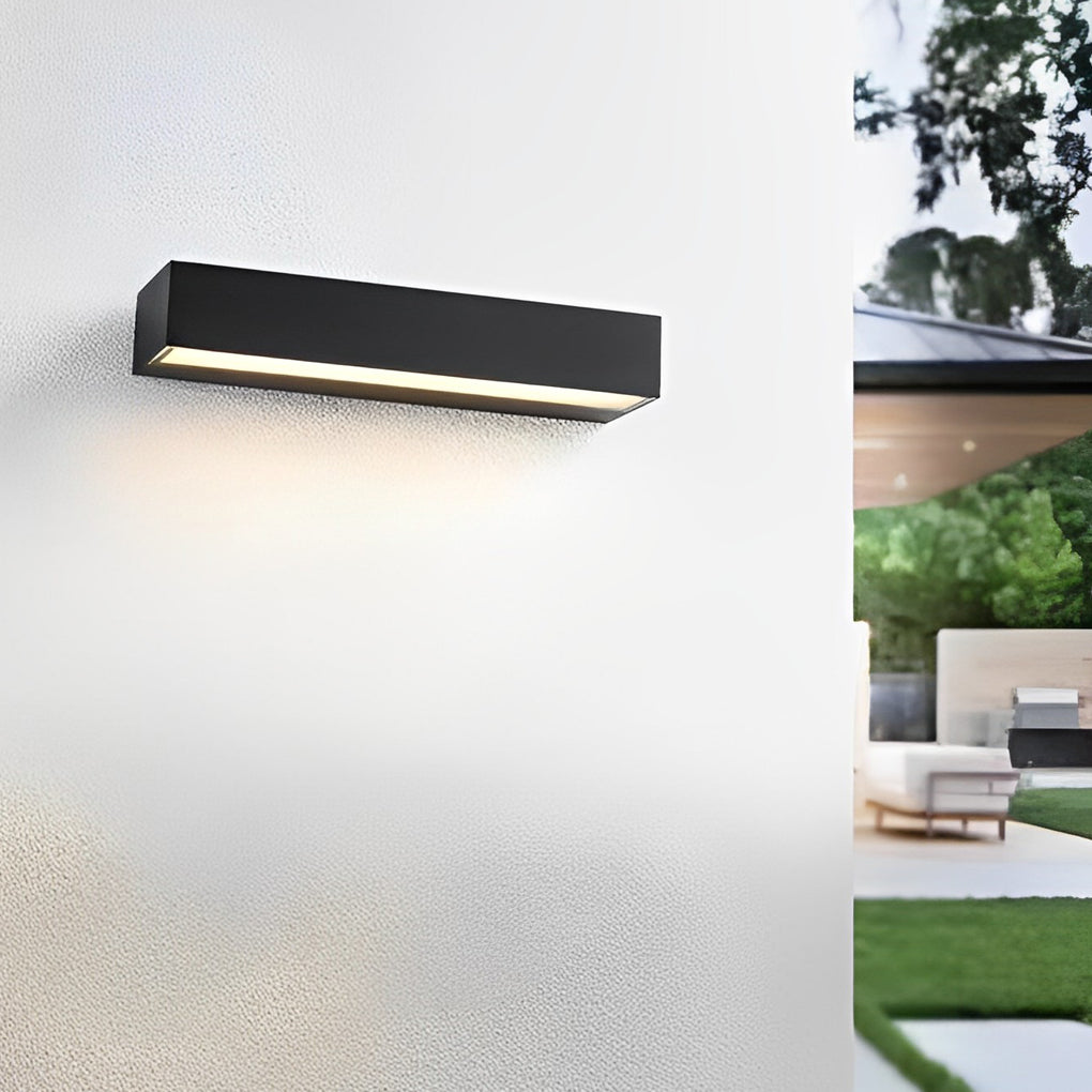 Outdoor Wall Lamp Modern Minimalist LED with Linear Light Strip for Facade and Patio