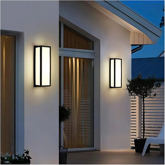 Outdoor Wall Lamp Modern Minimalist with Rectangular Frosted Panel and IP65 Rating