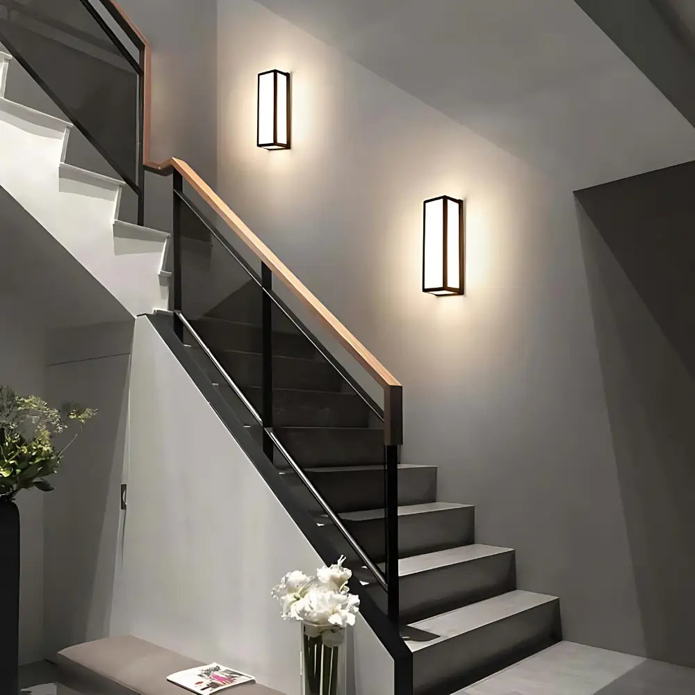 Outdoor Wall Lamp Modern Minimalist with Rectangular Frosted Panel and IP65 Rating