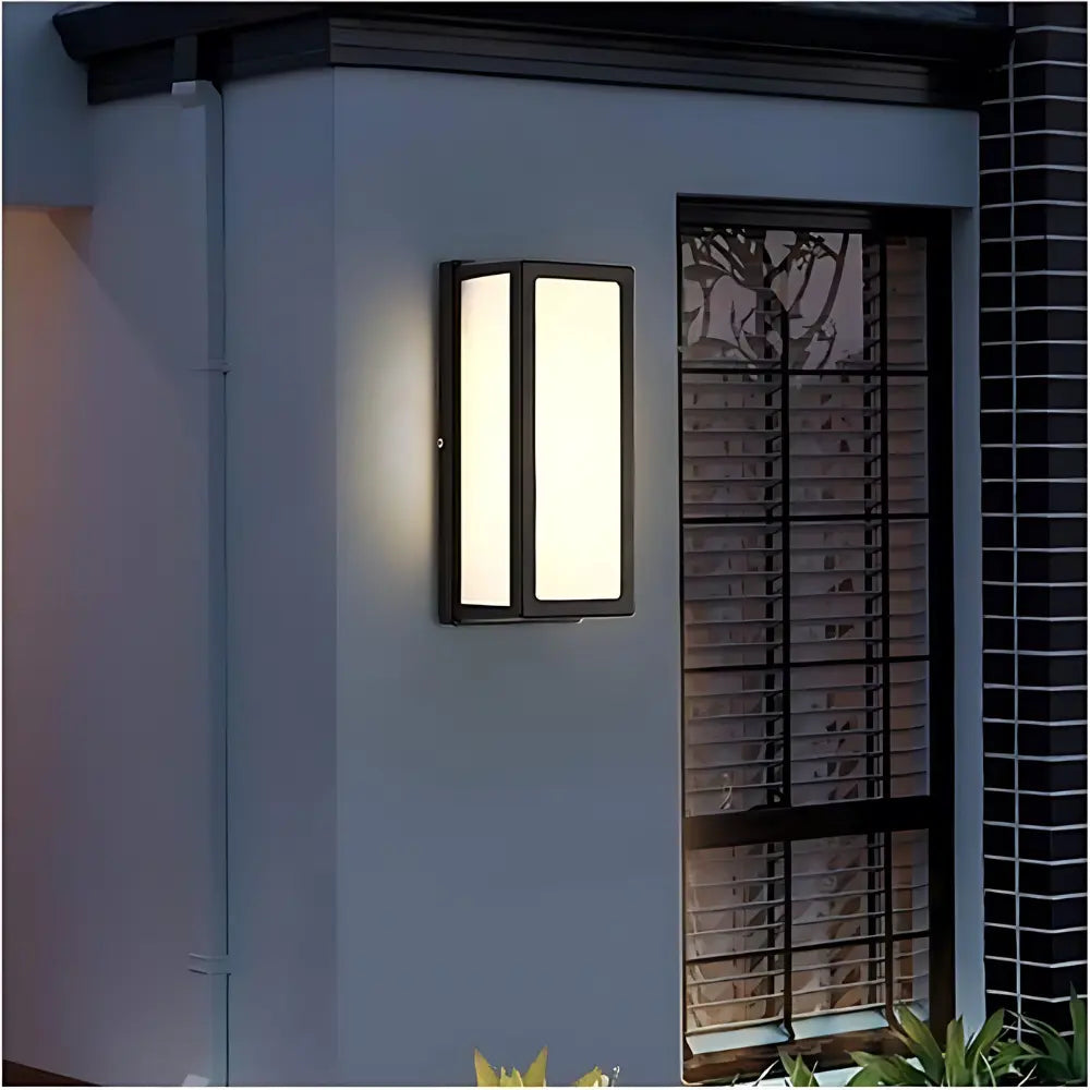 Outdoor Wall Lamp Modern Minimalist with Rectangular Frosted Panel and IP65 Rating