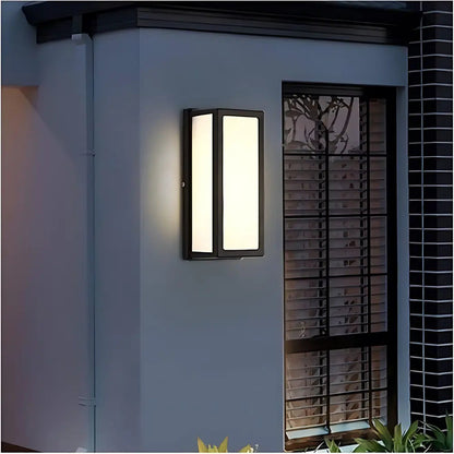 Outdoor Wall Lamp Modern Minimalist with Rectangular Frosted Panel and IP65 Rating