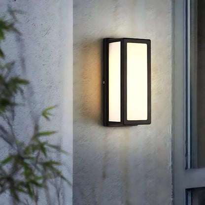 Outdoor Wall Lamp Modern Minimalist with Rectangular Frosted Panel and IP65 Rating