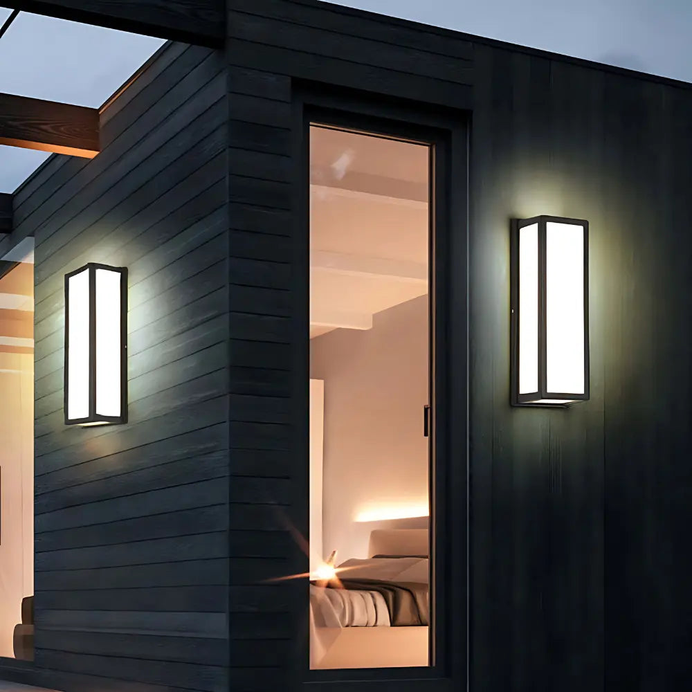 Outdoor Wall Lamp Modern Minimalist with Rectangular Frosted Panel and IP65 Rating