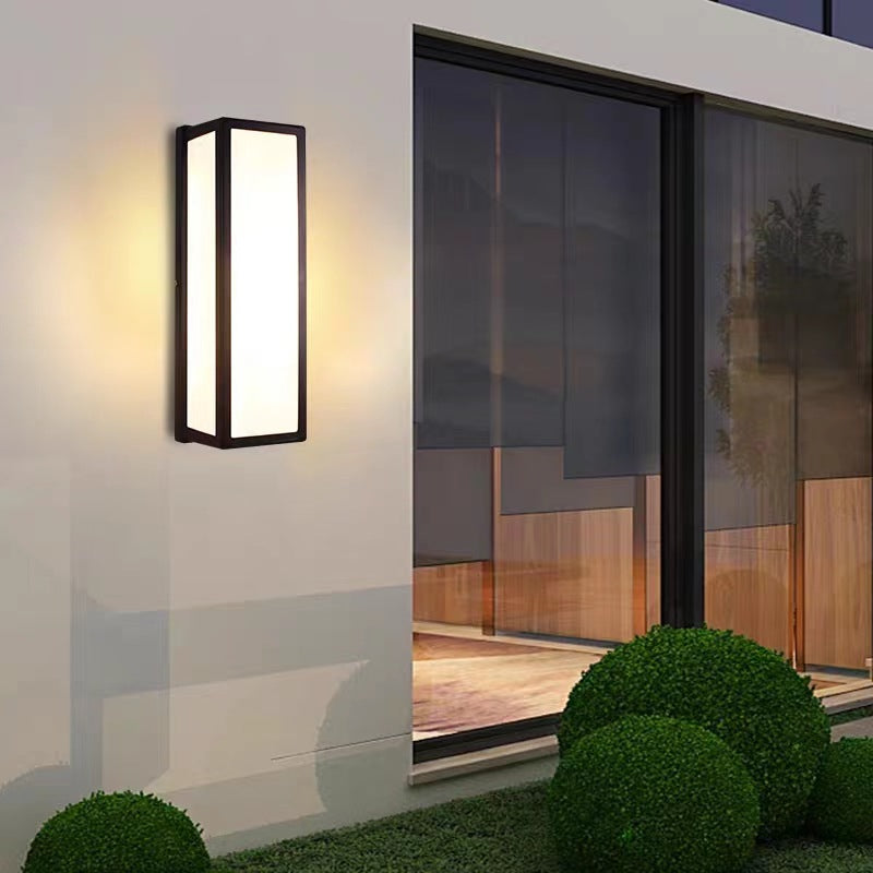 Outdoor Wall Lamp Modern Minimalist with Rectangular Frosted Panel and IP65 Rating