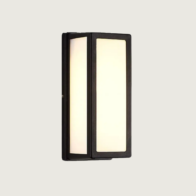 Outdoor Wall Lamp Modern Minimalist with Rectangular Frosted Panel and IP65 Rating