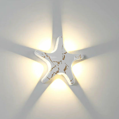 Outdoor Wall Lamp Modern Starfish Shape with Integrated LED for Patio and Garden